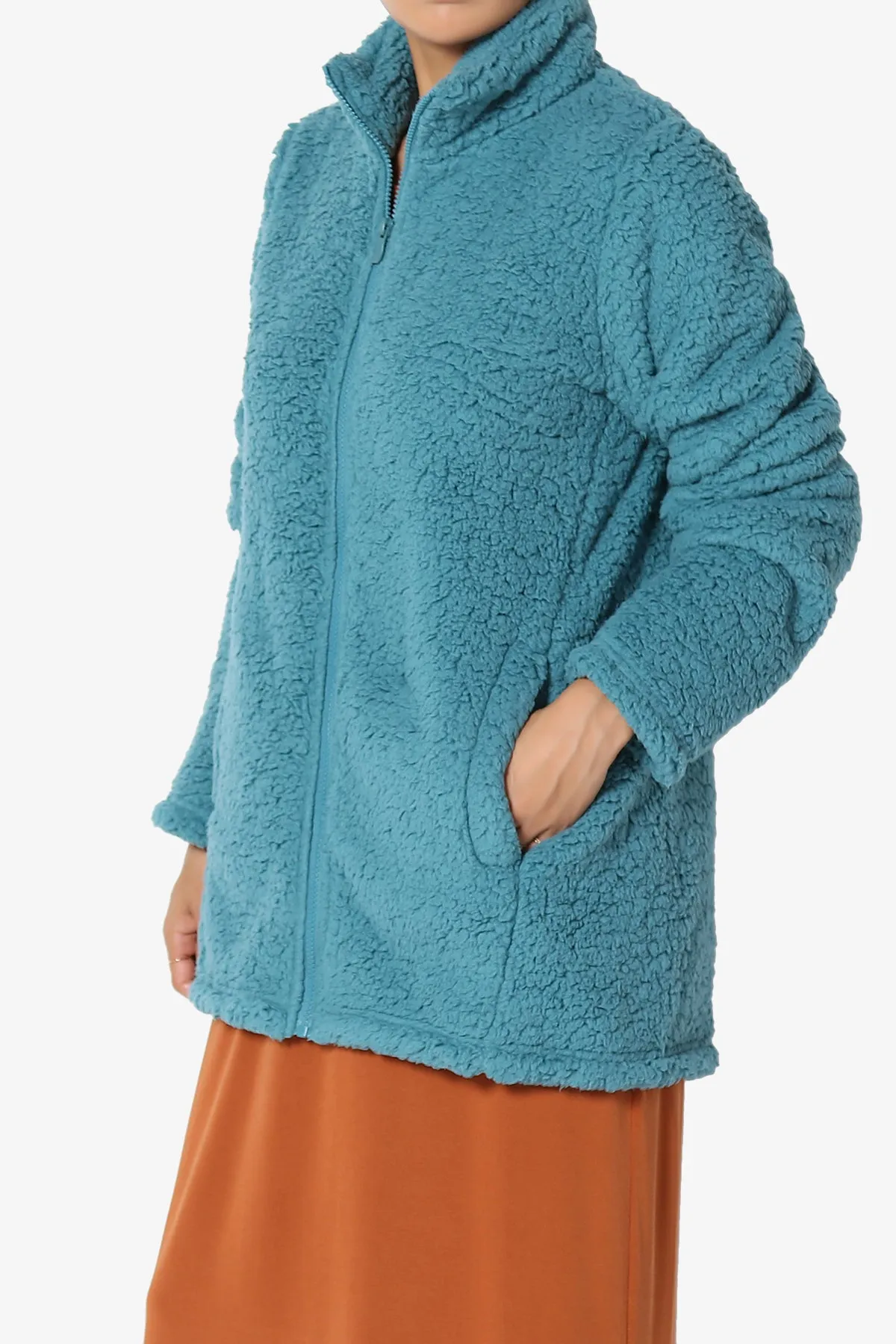 Kenmar High Neck Short Slim Teddy Jacket