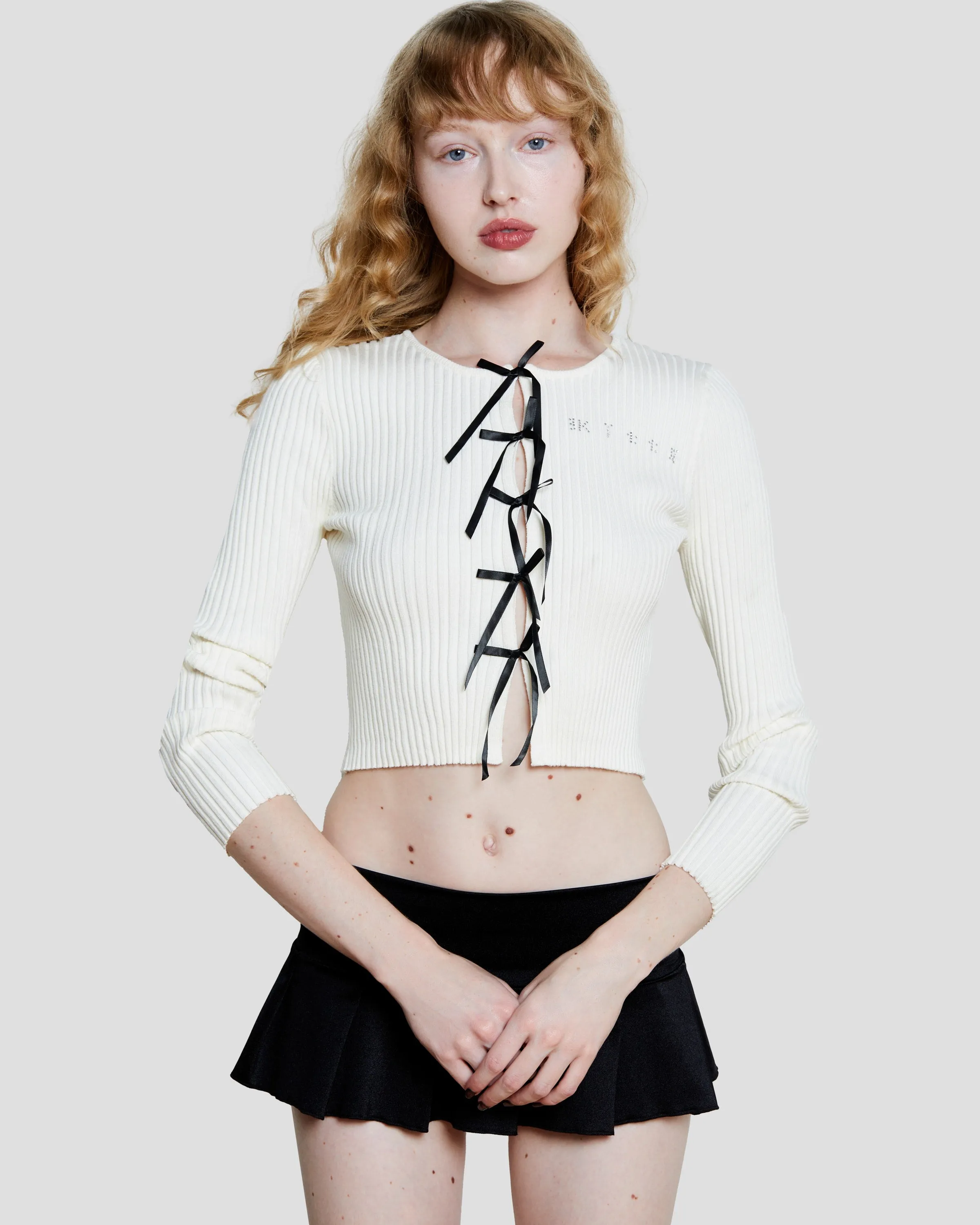 Kitty Bow Lace-Up Top