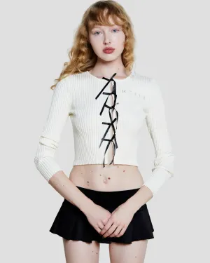 Kitty Bow Lace-Up Top