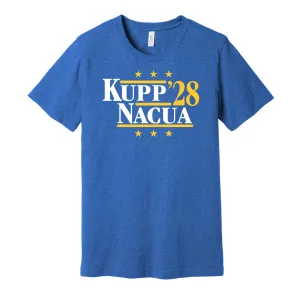 Kupp & Nacua '28 - Los Angeles Football Legends Political Campaign Parody T-Shirt - Hyper Than Hype Shirts