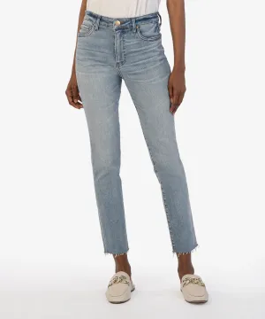 Kut from the Kloth Reese High Rise Fab Ab Ankle Straight Jeans in Circulated Wash