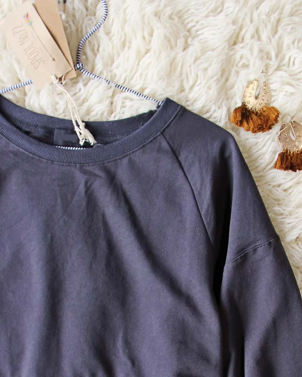 Laced Sweatshirt in Charcoal