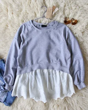 Laced Sweatshirt in Heather Gray