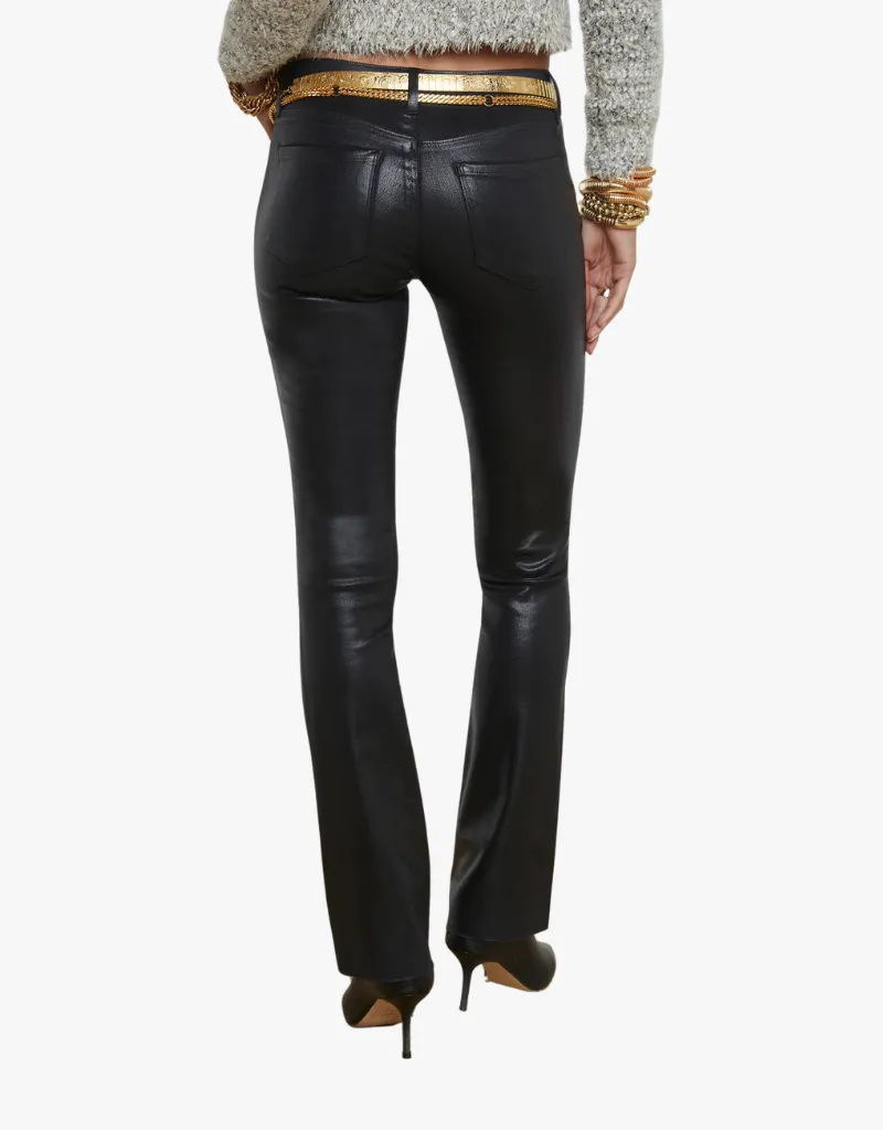 L'agence Sneeki Low-Rise Jeans in Noir Coated