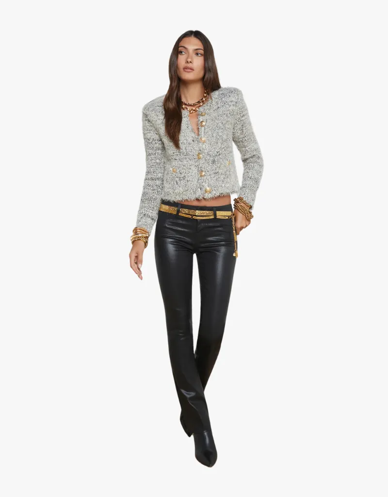 L'agence Sneeki Low-Rise Jeans in Noir Coated