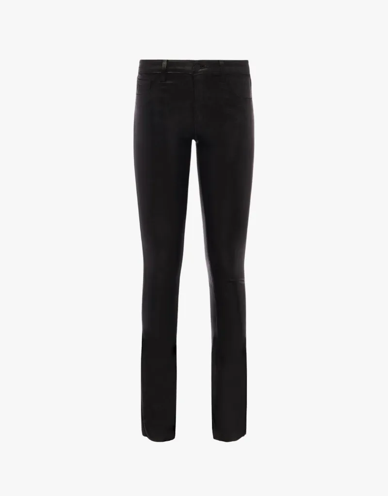L'agence Sneeki Low-Rise Jeans in Noir Coated