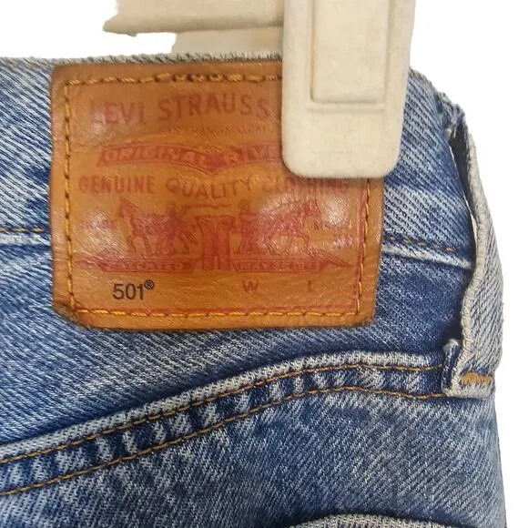 Levi's 501 Jeans Tapered-Leg Jeans Side Striped Jeans Button Fly Jeans Womens 26
