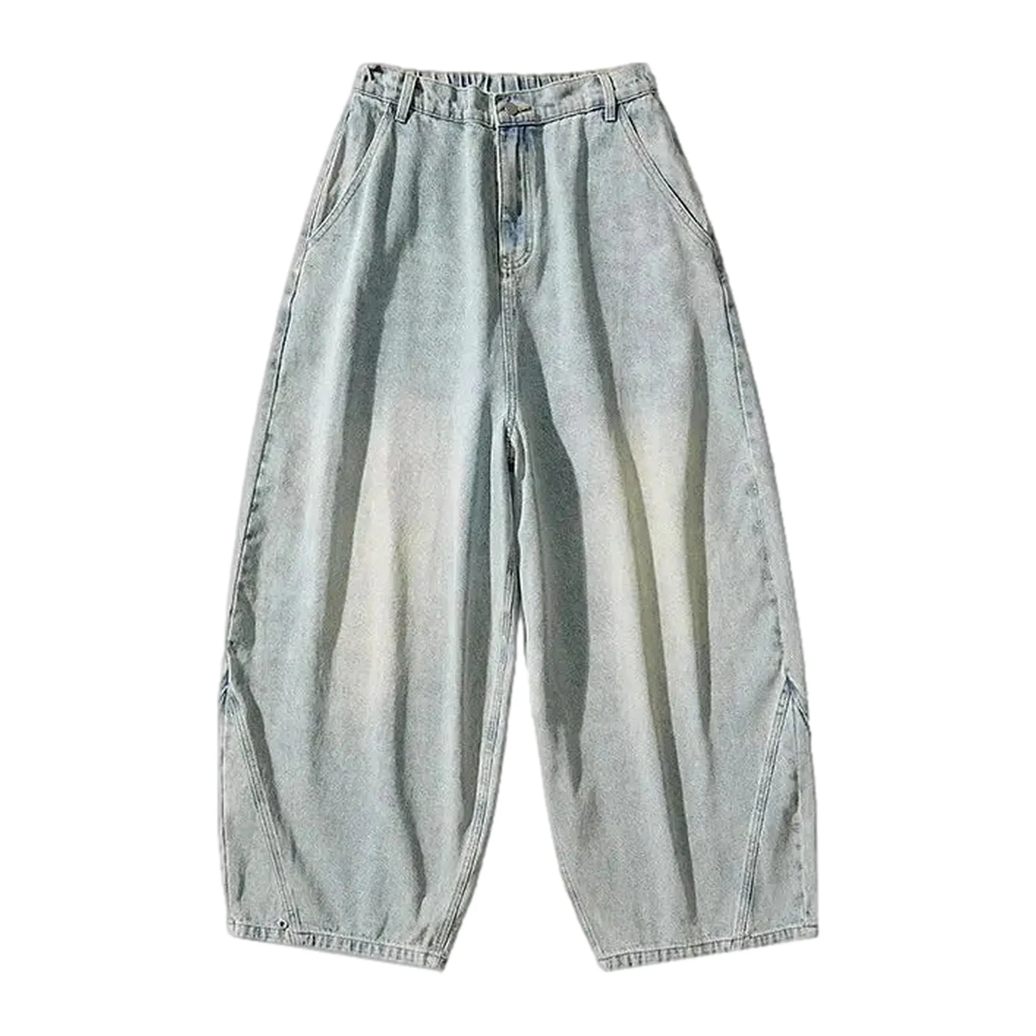 Light stonewashed vintage baggy-fit men's jeans