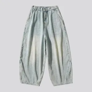 Light stonewashed vintage baggy-fit men's jeans