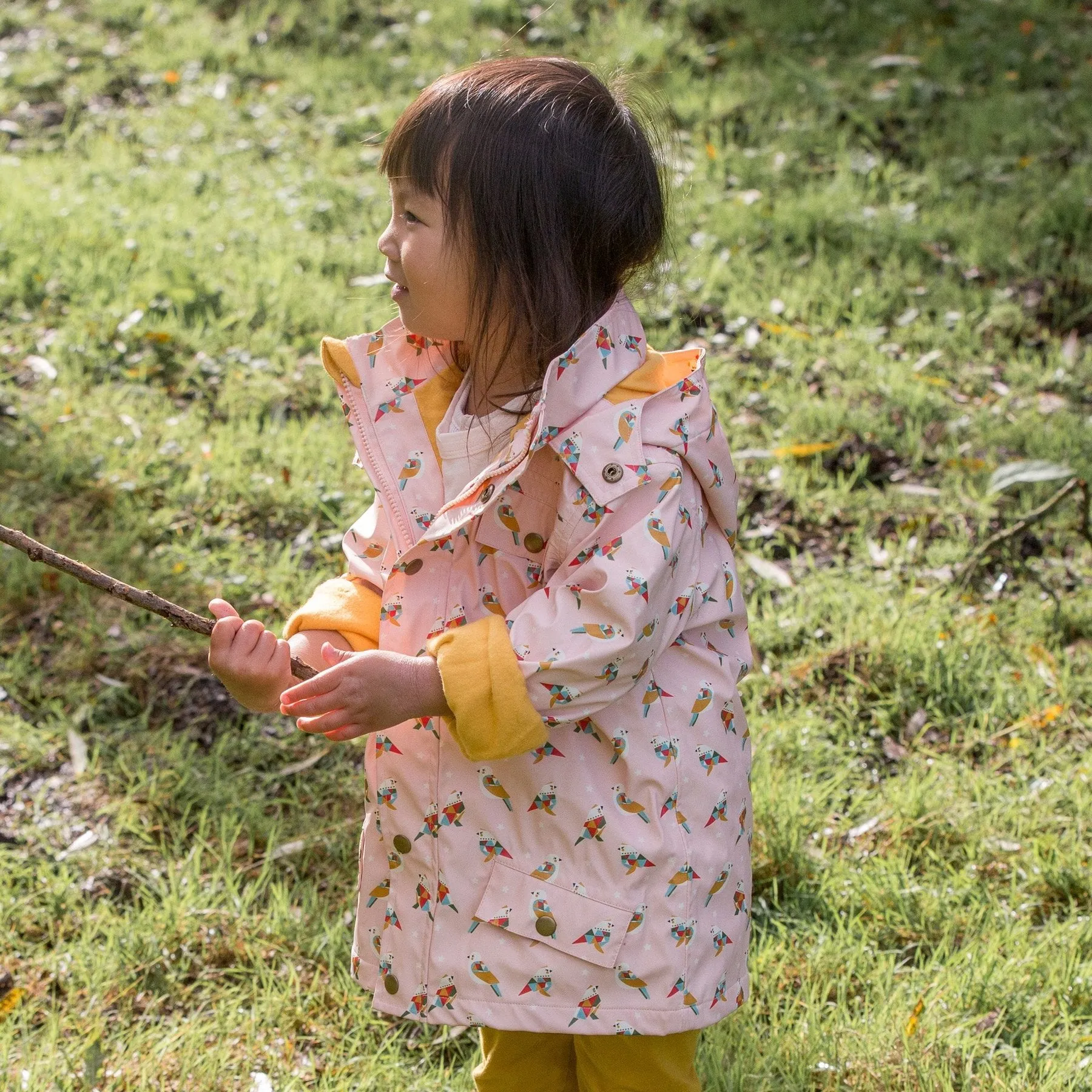 Little Green Radicals Origami Birds Waterproof Raincoat (3-6yrs)
