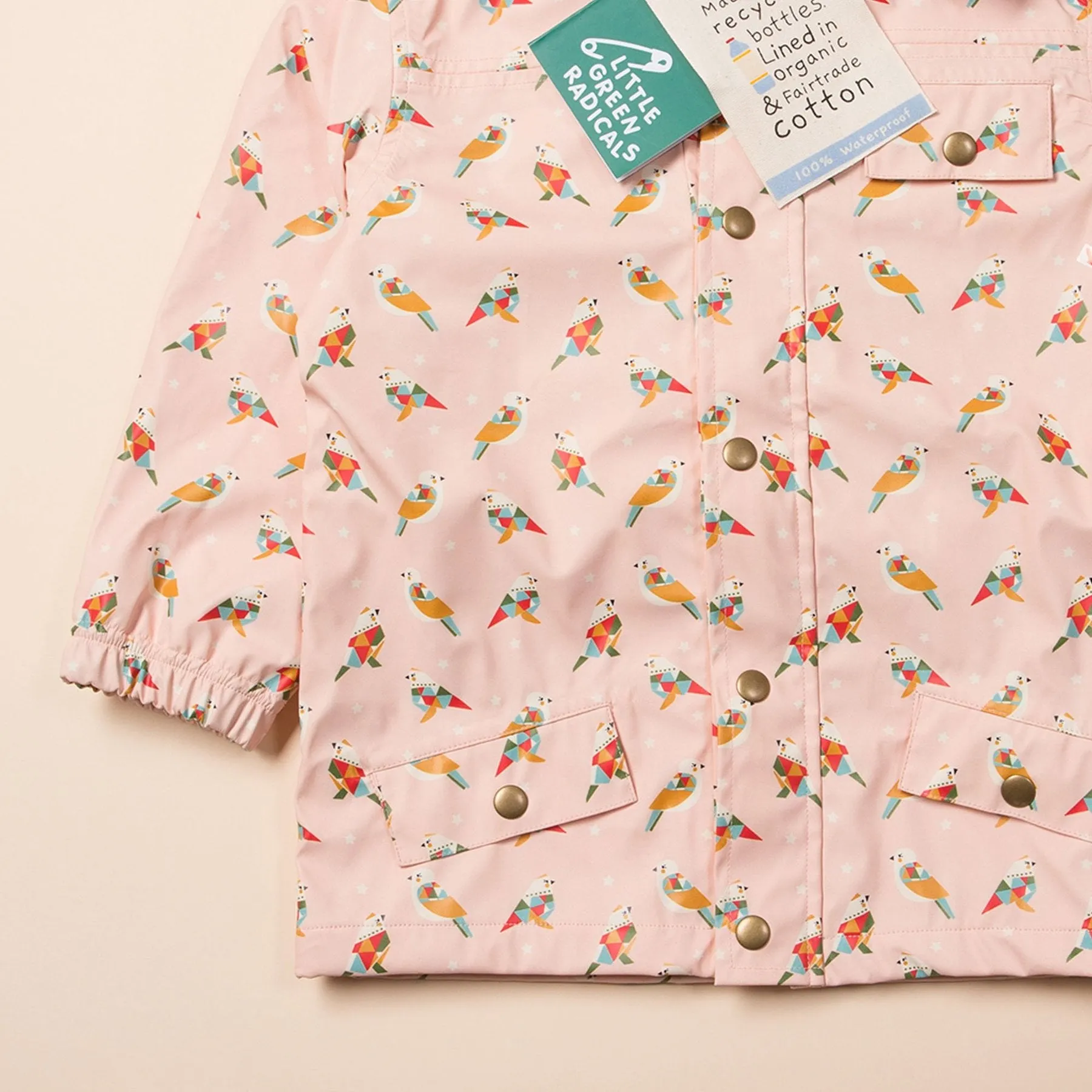 Little Green Radicals Origami Birds Waterproof Raincoat (3-6yrs)