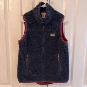 L.L. Bean Women’s Navy Blue Sherpa Fleece Vest