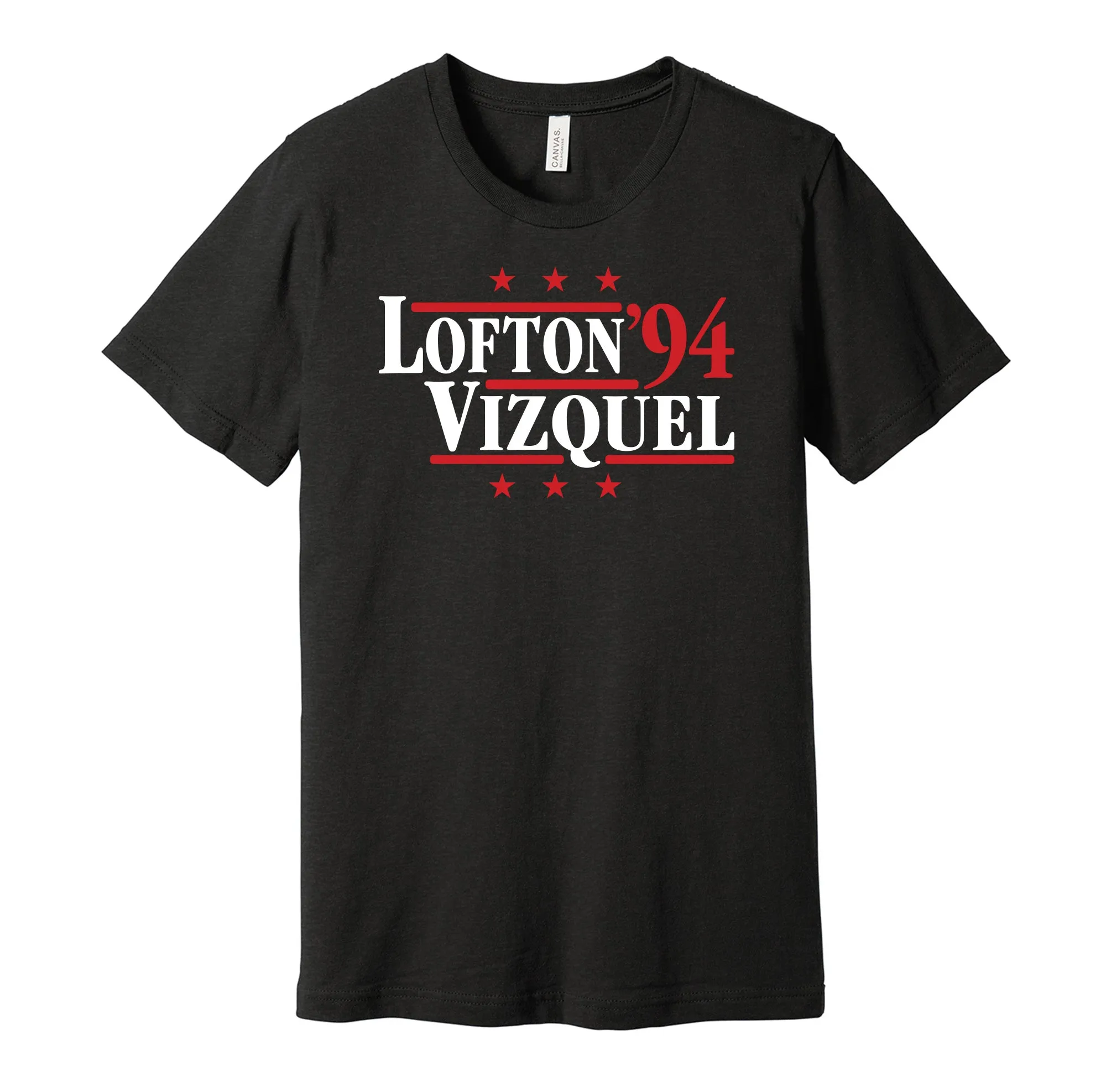 Lofton & Vizquel '94 - Cleveland Baseball Legends Political Campaign Parody T-Shirt - Hyper Than Hype Shirts