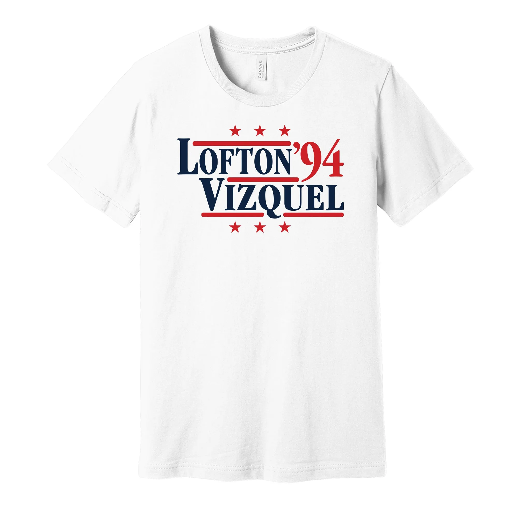 Lofton & Vizquel '94 - Cleveland Baseball Legends Political Campaign Parody T-Shirt - Hyper Than Hype Shirts