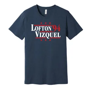 Lofton & Vizquel '94 - Cleveland Baseball Legends Political Campaign Parody T-Shirt - Hyper Than Hype Shirts