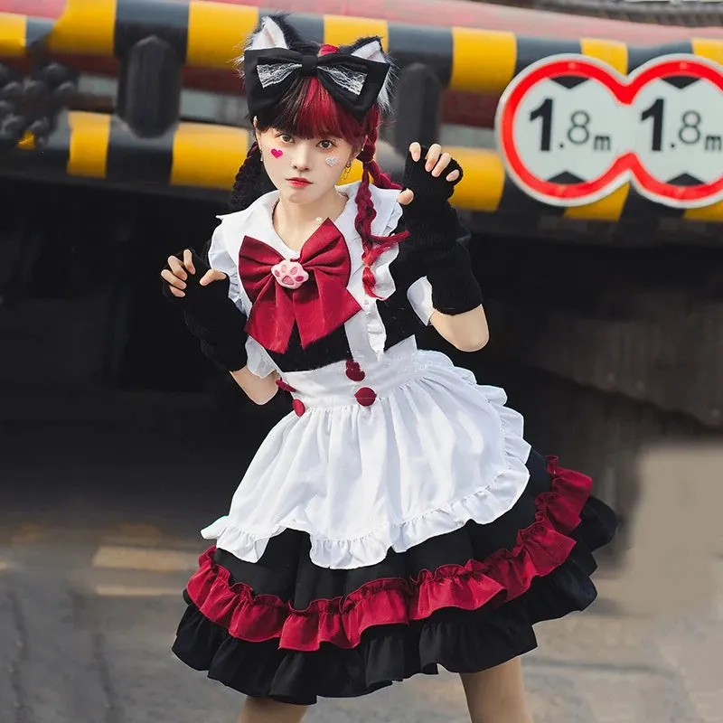 LOLITA BLACK RED LITTLE DEVIL MAID OUTFIT UB2780