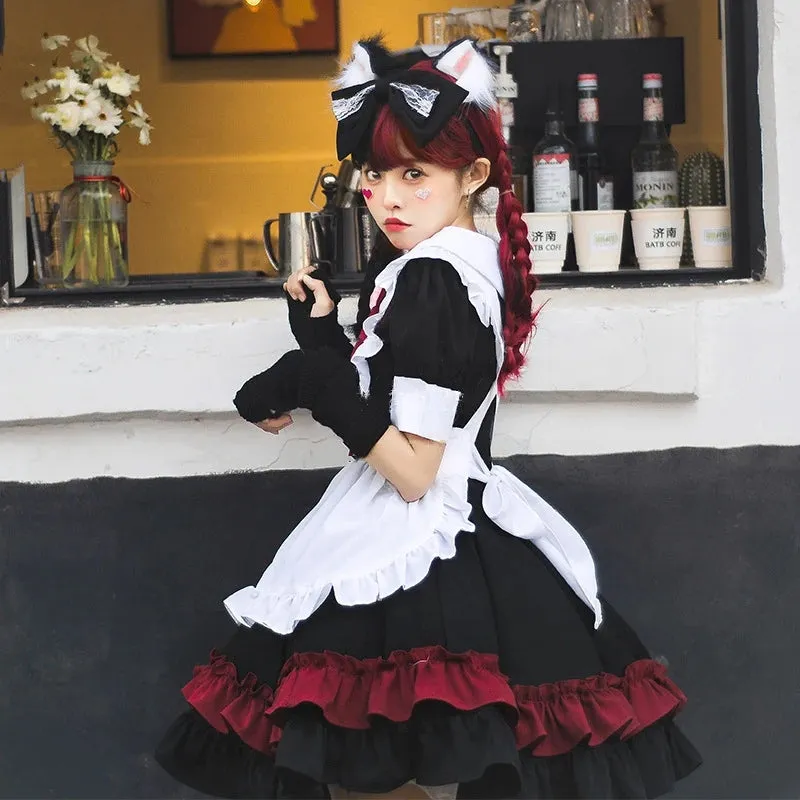 LOLITA BLACK RED LITTLE DEVIL MAID OUTFIT UB2780