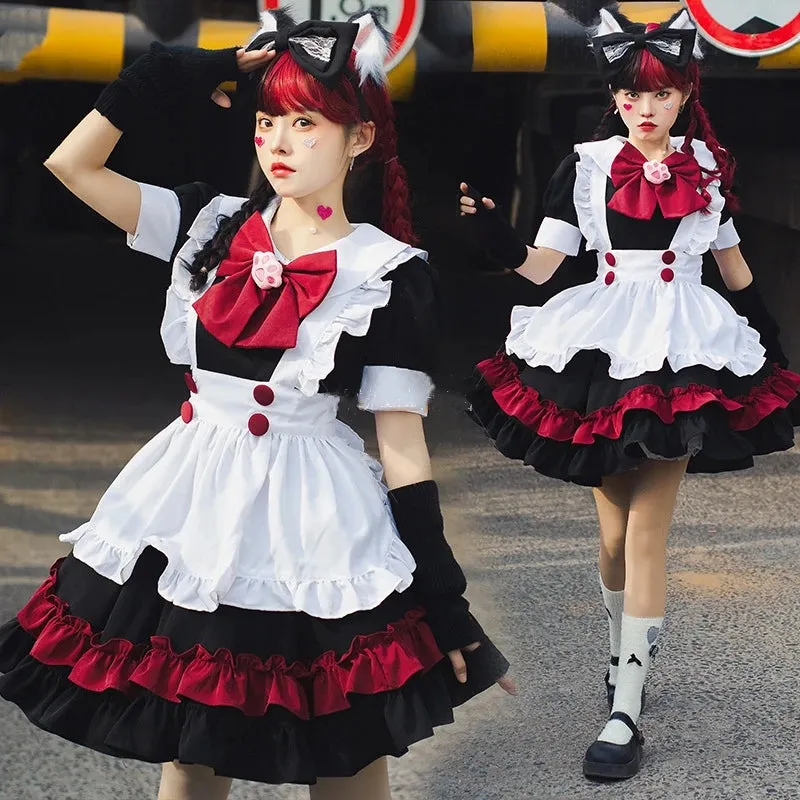 LOLITA BLACK RED LITTLE DEVIL MAID OUTFIT UB2780