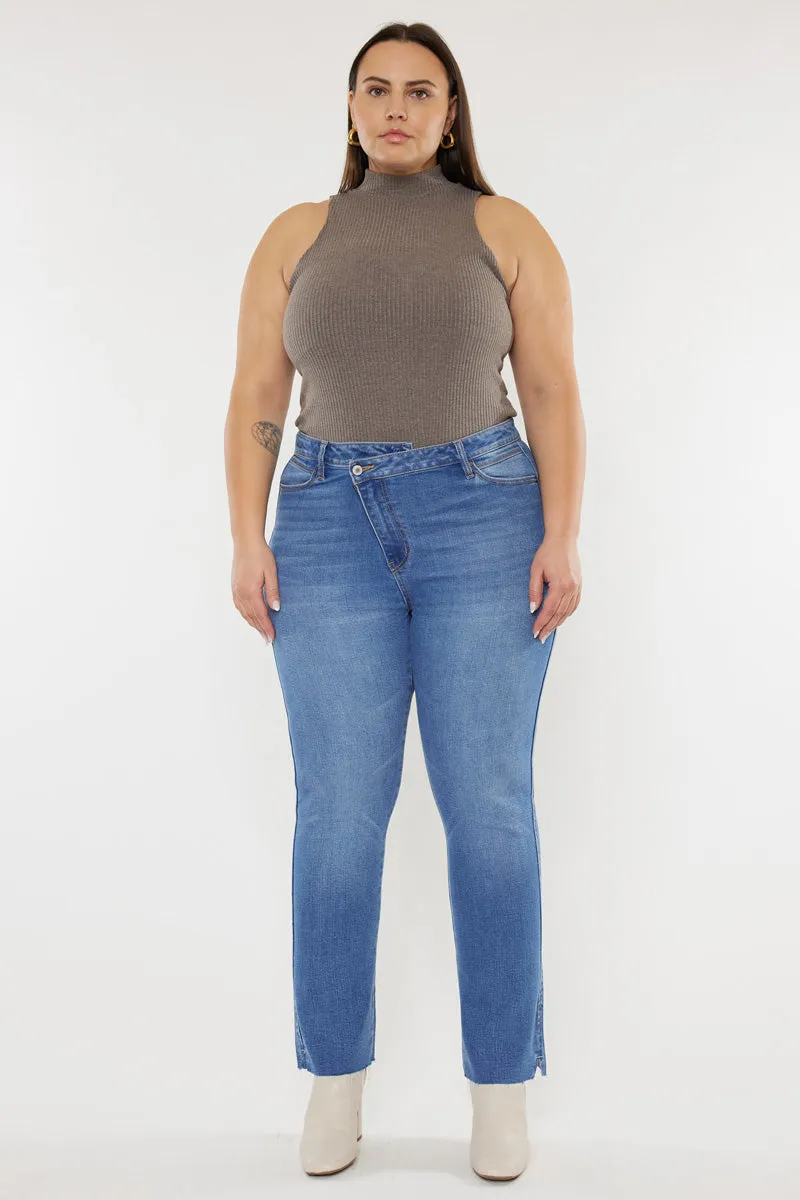 Lory High Rise Slim Straight Jeans (Plus Size)