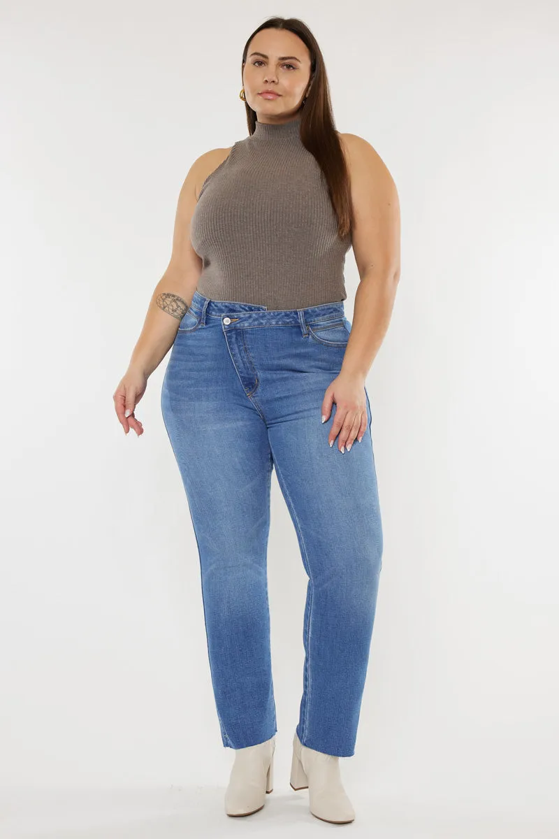 Lory High Rise Slim Straight Jeans (Plus Size)