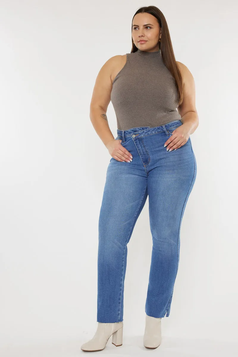 Lory High Rise Slim Straight Jeans (Plus Size)