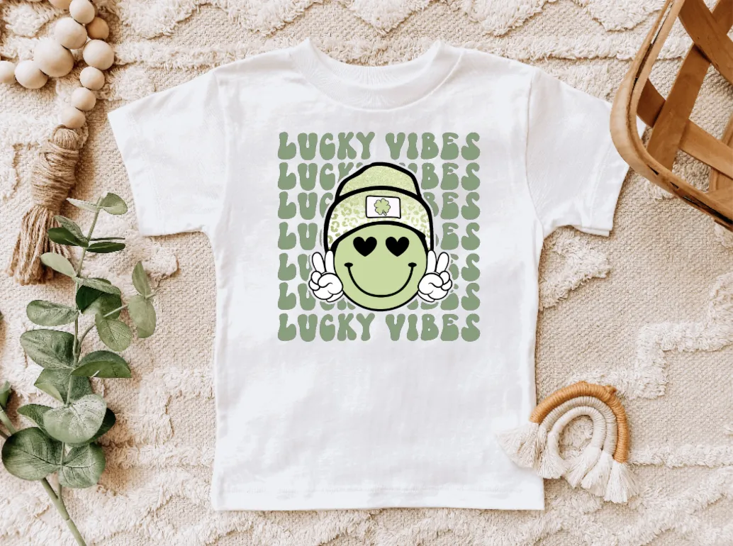 Lucky Vibes St Patrick's Day Kids Tee 3T