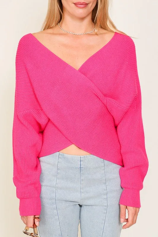Lumiere Cross Over Front Sweater