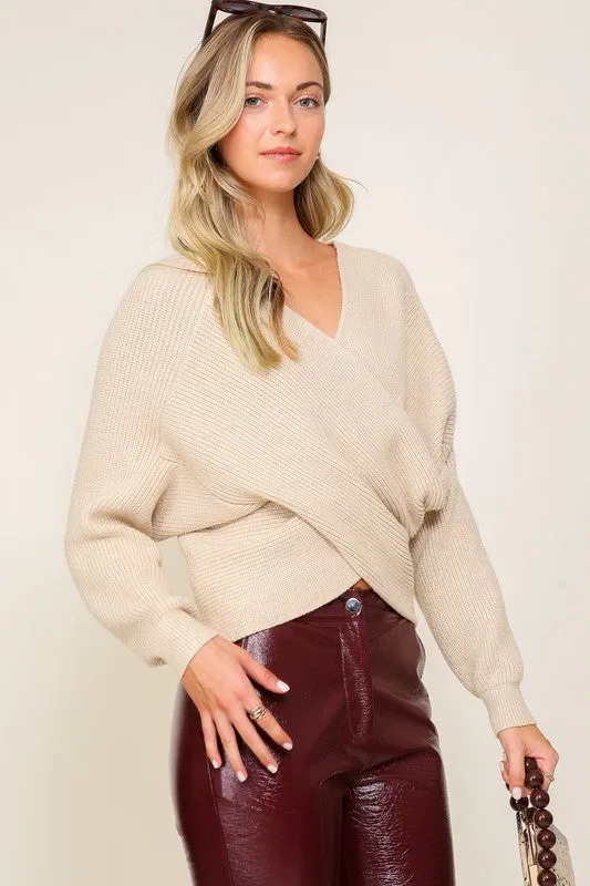 Lumiere Cross Over Front Sweater