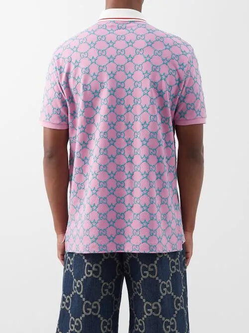 Luxury GG Monogram Embroidered  Polo T-Shirt