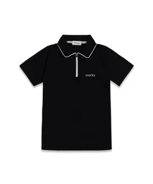MACKY Golf: Cooling PK Zip-Up T-Shirt - Black
