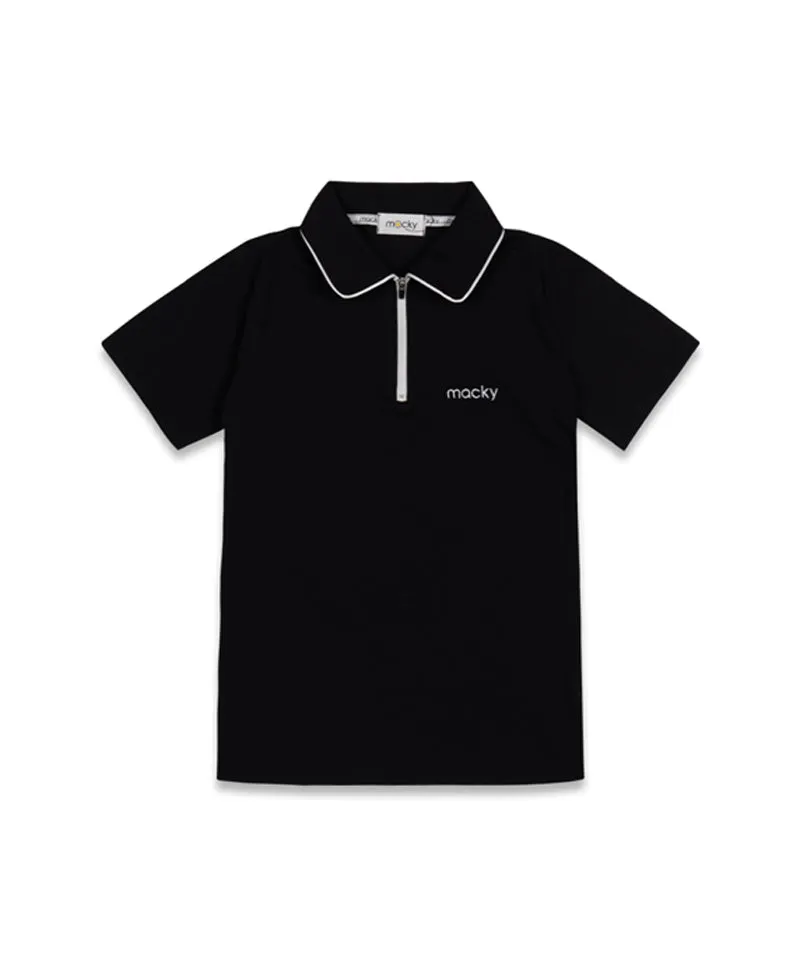 MACKY Golf: Cooling PK Zip-Up T-Shirt - Black