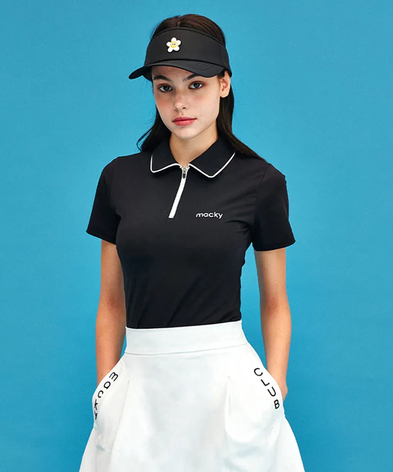 MACKY Golf: Cooling PK Zip-Up T-Shirt - Black