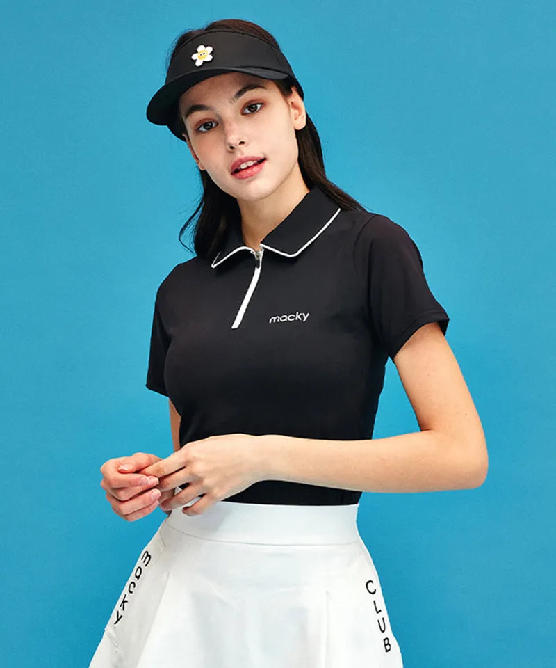 MACKY Golf: Cooling PK Zip-Up T-Shirt - Black