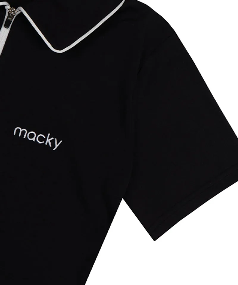MACKY Golf: Cooling PK Zip-Up T-Shirt - Black