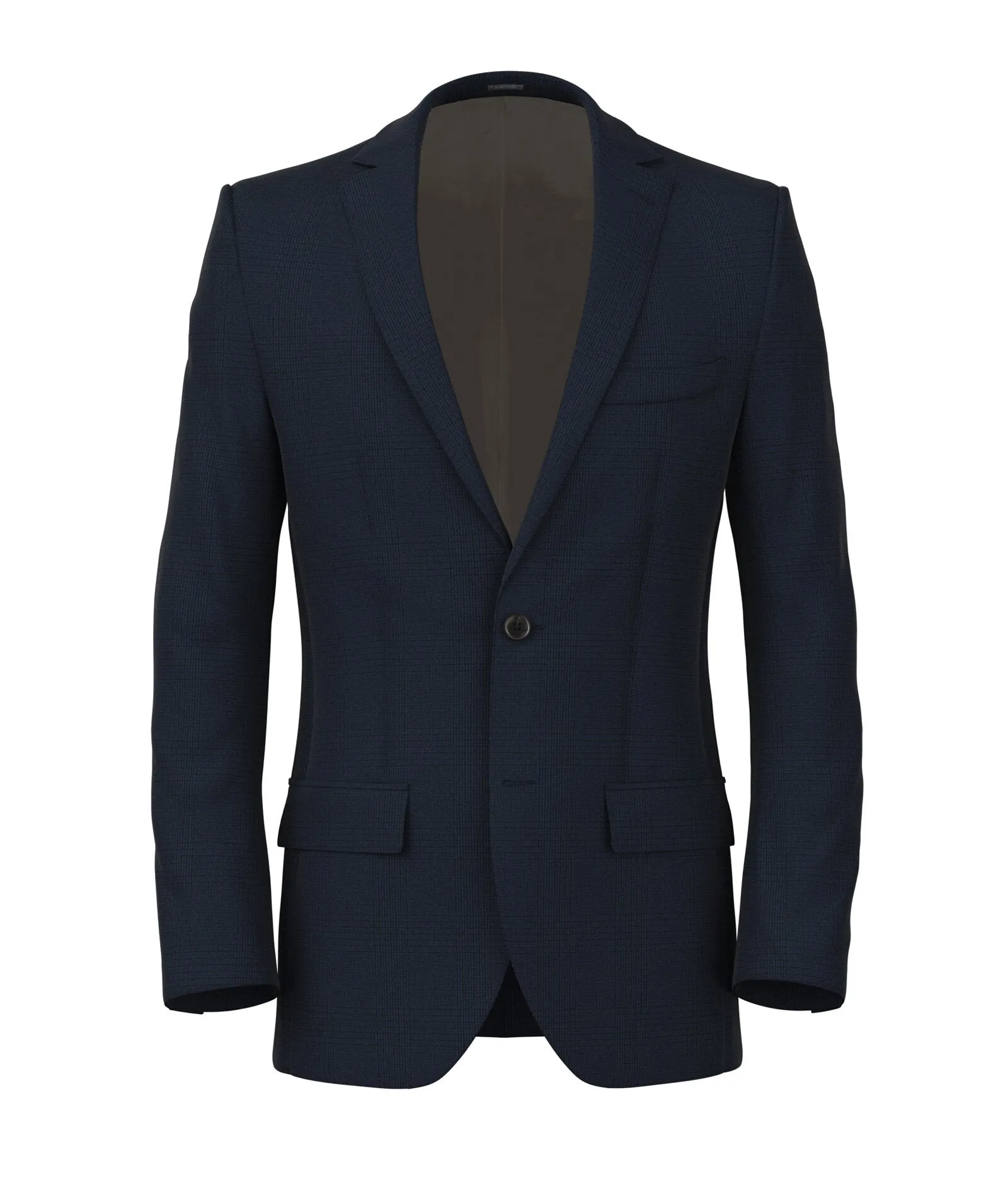 Made-to-Measure Men's blue Prince of Wales jacket in wool