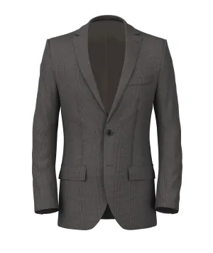 Made-to-Measure Men's brown and grey Prince of Wales jacket in wool
