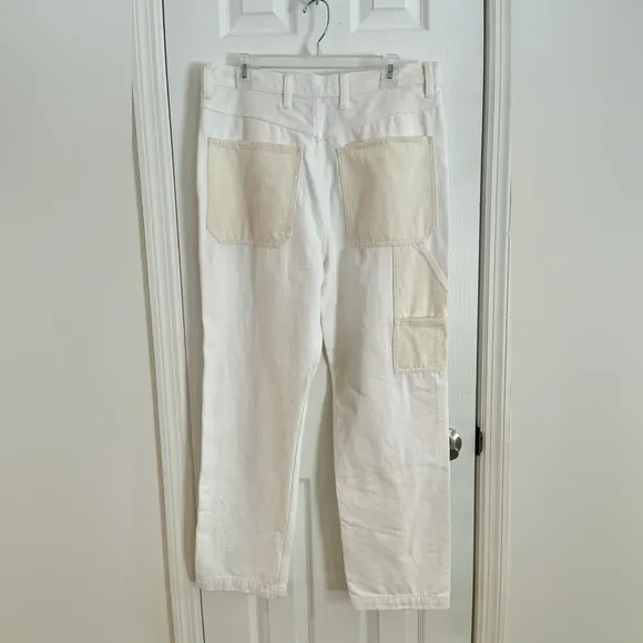 Madewell 90s Straight Jean Two-Tone Workwear Edition white and beige size 31