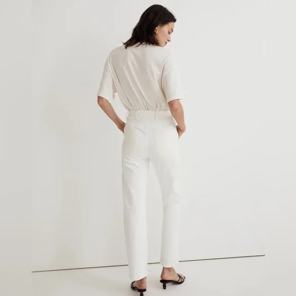 Madewell 90s Straight Jean Two-Tone Workwear Edition white and beige size 31
