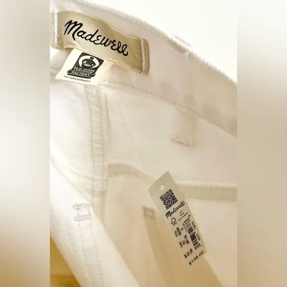 Madewell 90s Straight Jean Two-Tone Workwear Edition white and beige size 31