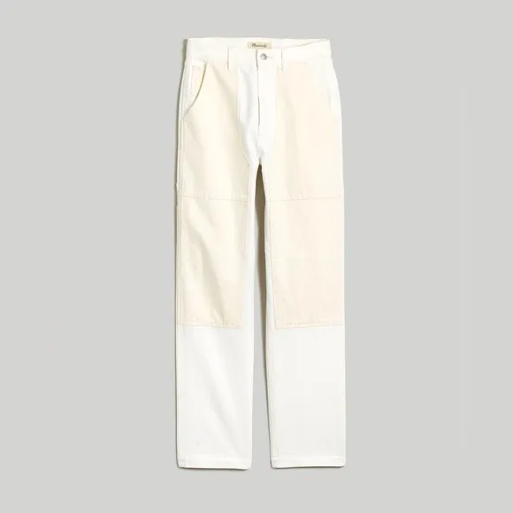 Madewell 90s Straight Jean Two-Tone Workwear Edition white and beige size 31