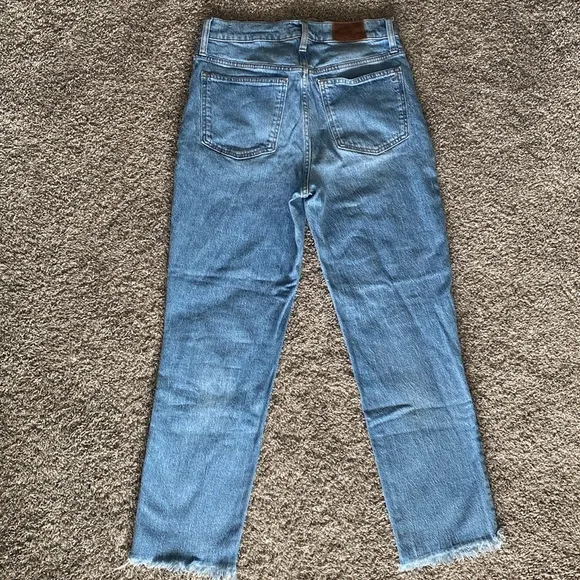 Madewell Perfect Vintage Denim Light Wash Cropped Frayed Hem Jeans, Women’s 29