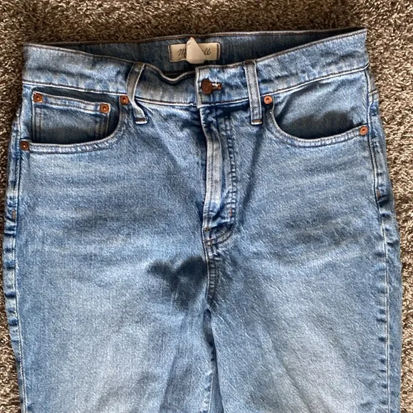 Madewell Perfect Vintage Denim Light Wash Cropped Frayed Hem Jeans, Women’s 29