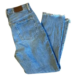 Madewell Perfect Vintage Denim Light Wash Cropped Frayed Hem Jeans, Women’s 29