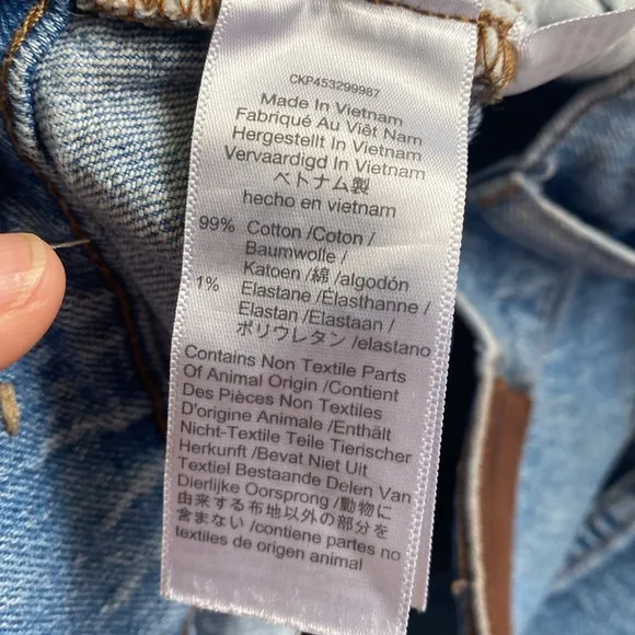 Madewell Perfect Vintage Denim Light Wash Cropped Frayed Hem Jeans, Women’s 29