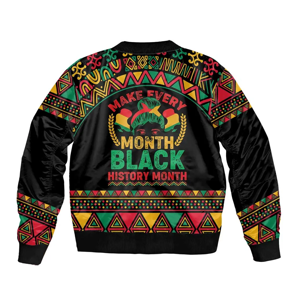 Make Every Month Black History Month Bomber Jacket African Pattern LT01