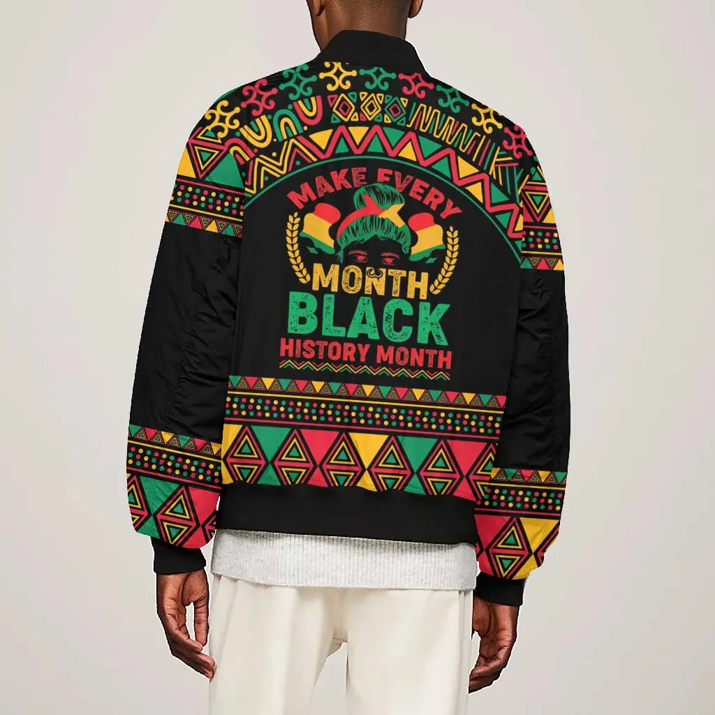 Make Every Month Black History Month Bomber Jacket African Pattern LT01