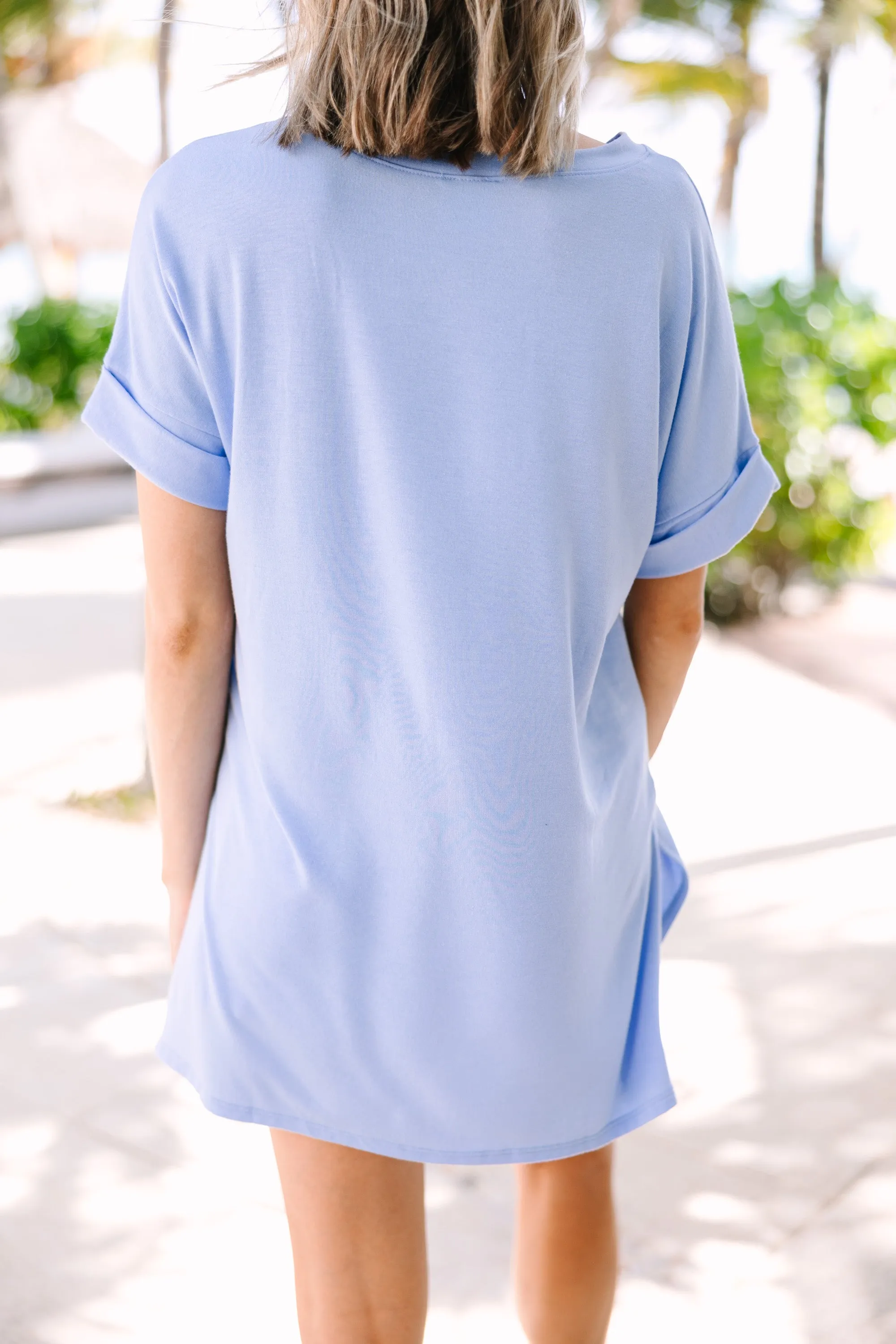 Make Your Life Easy Baby Blue V-neck Top