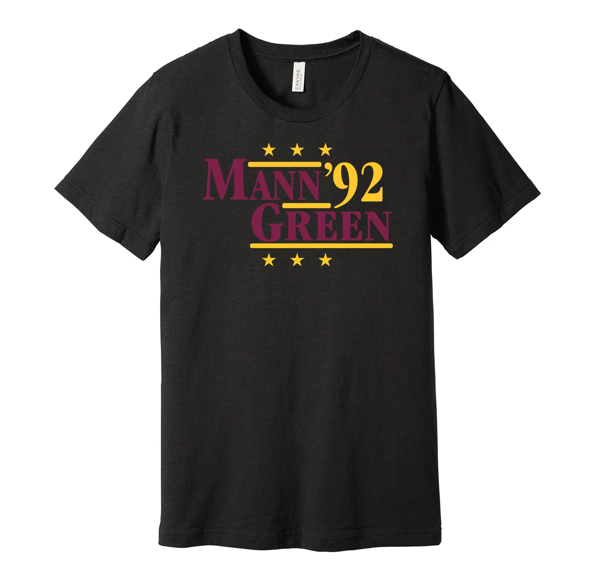 Mann & Green '92 - Washington Football Legends Political Campaign Parody T-Shirt - Hyper Than Hype Shirts