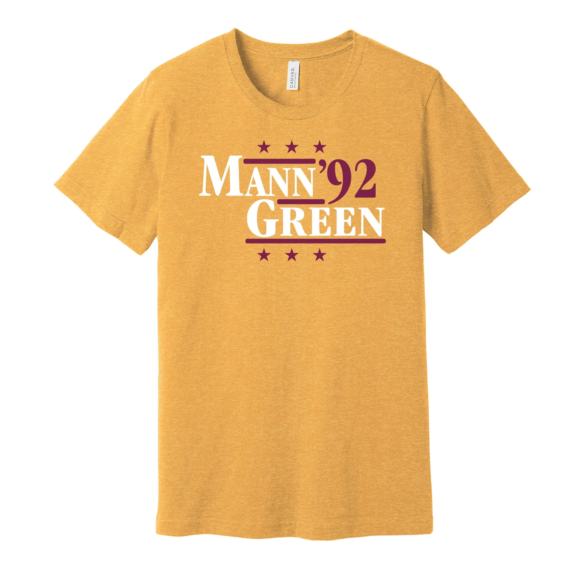 Mann & Green '92 - Washington Football Legends Political Campaign Parody T-Shirt - Hyper Than Hype Shirts