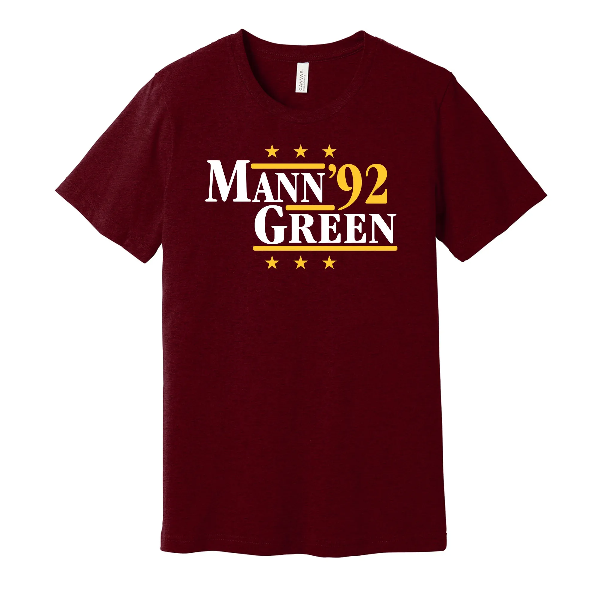 Mann & Green '92 - Washington Football Legends Political Campaign Parody T-Shirt - Hyper Than Hype Shirts